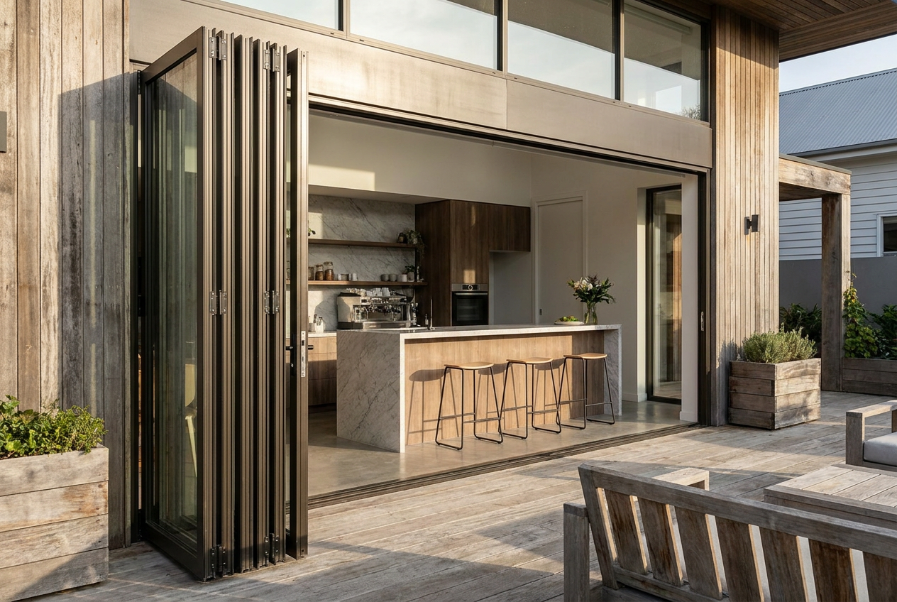 Wholesale aluminum folding windows multi fold glazing systems made in China by Richocean
