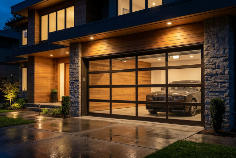 Wholesale modern full view aluminum glass sectional garage doors exported from China by Richocean