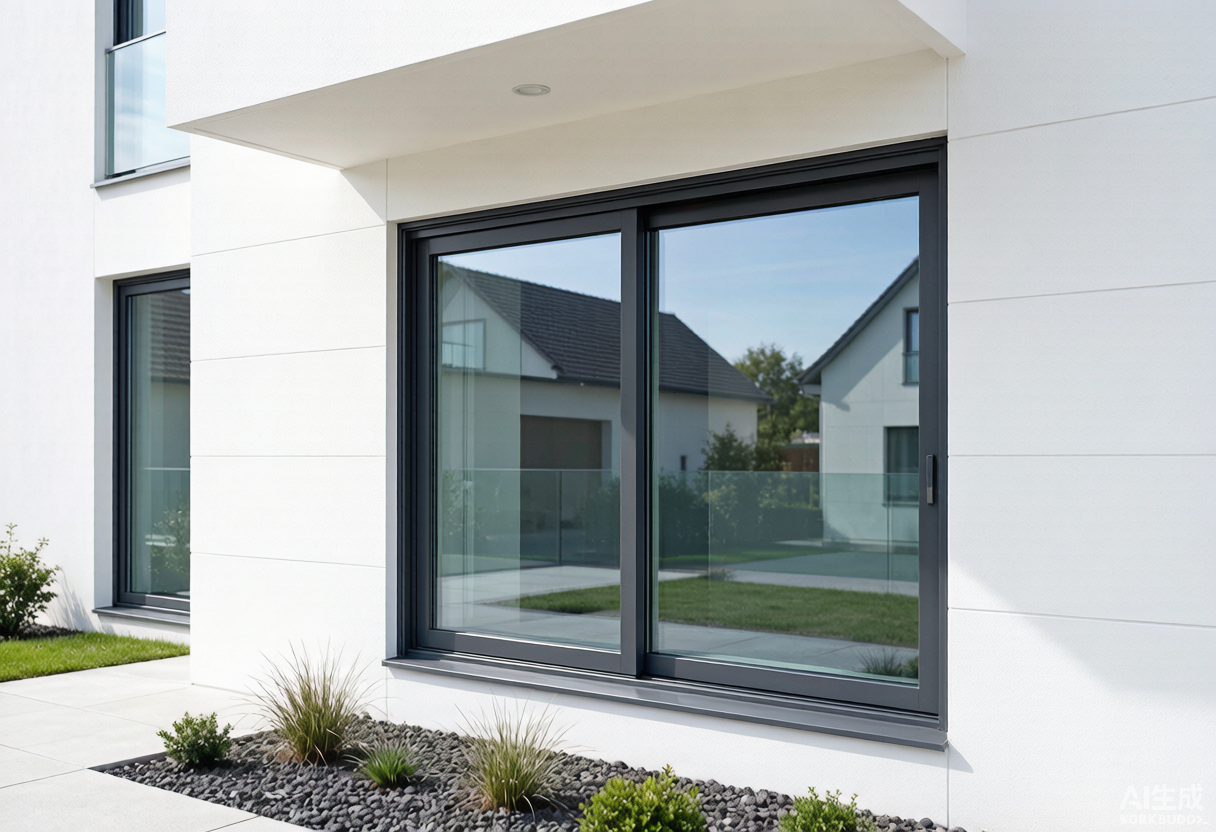 Sliding Windows China Wholesale Supplier - Modern Residential Building Aluminium sliding window system installed on modern residential building in China - anthracite grey RAL 7016 thermal break frame with double glazed Low-E glass