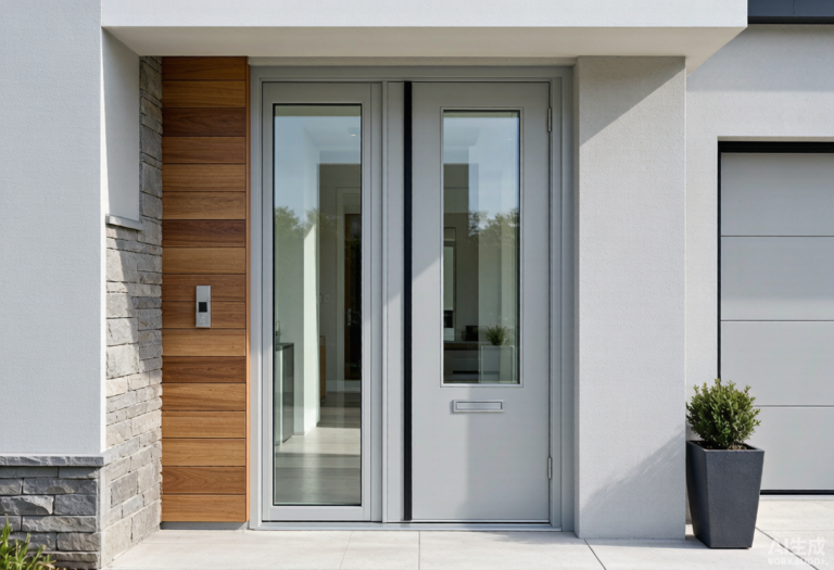 Front door for house installed on residential building in China - aluminum thermal break entry door with double glass