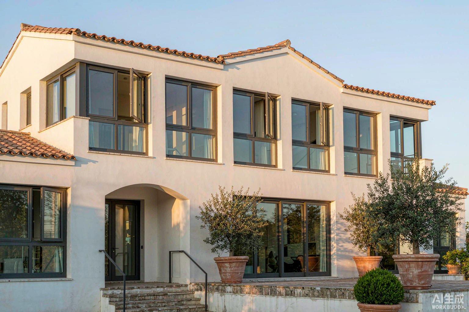 Ventanas de aluminio y cristal installed on a Mediterranean villa in Spain - thermal break aluminum frames with large double glazed panels